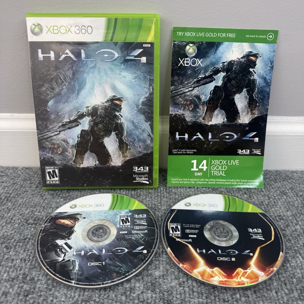 Halo 4 (Xbox 360, 2012) – 2 Disc Edition, CIB,‎ Complete Tested